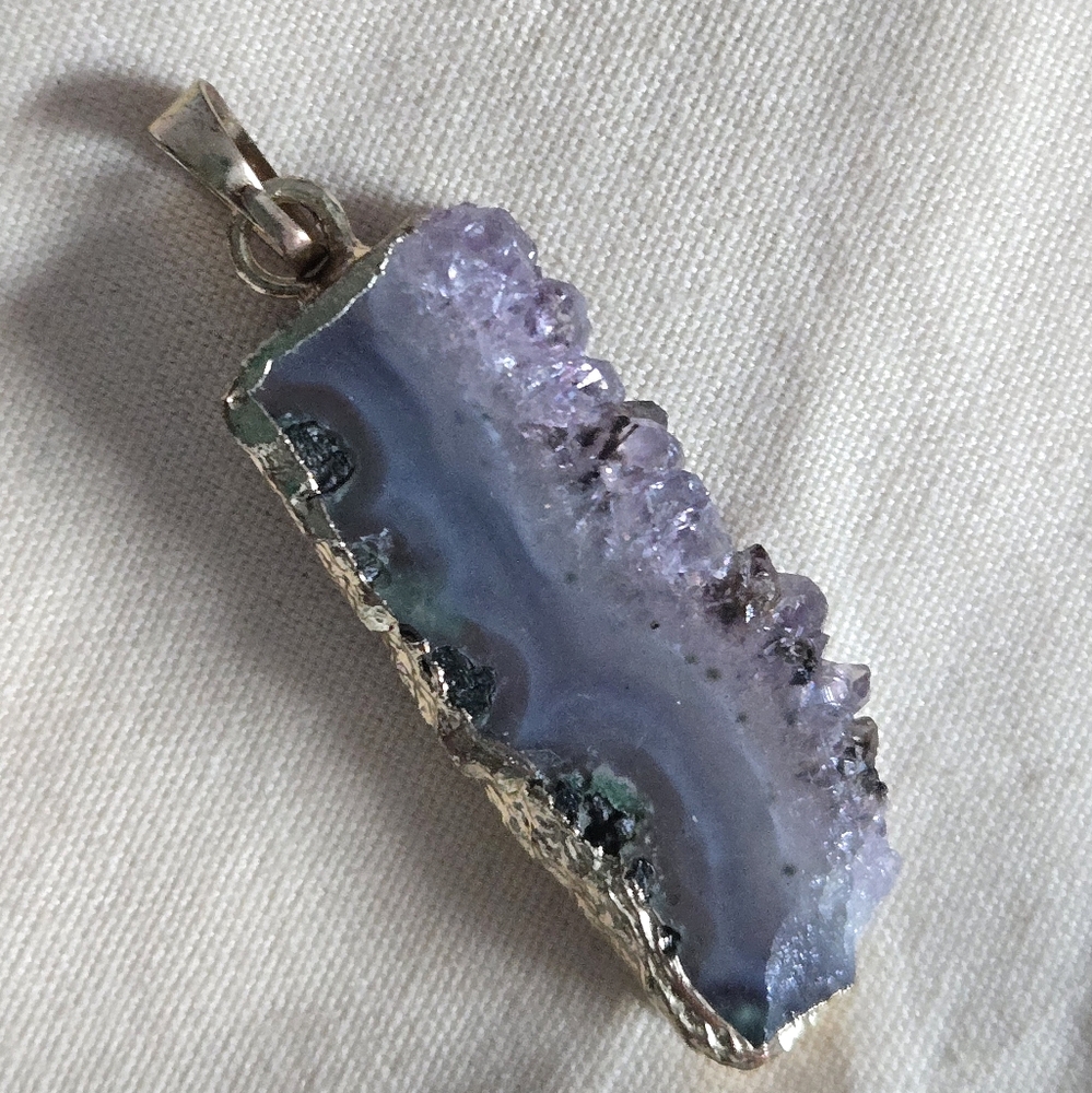 Amethyst Geode Pendant Necklace